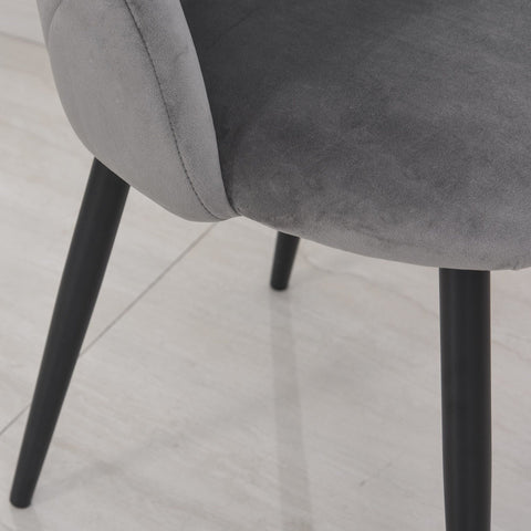 Rootz Dining Chair Set - Grey, Black - Polyester, Metal - 19.68 cm x 21.25 cm x 31.1 cm