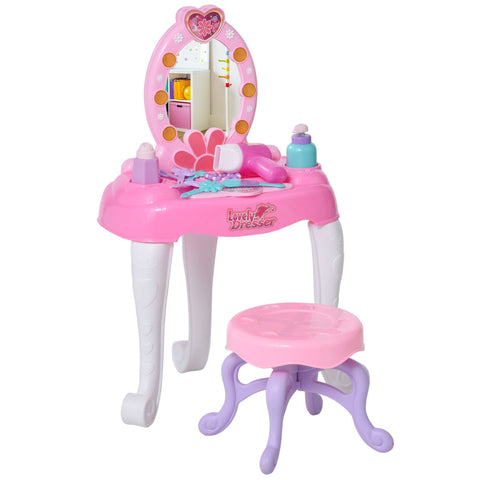 Rootz Children's Dressing Table - Pink - Plastic - 13.77 cm x 7.87 cm x 23.42 cm