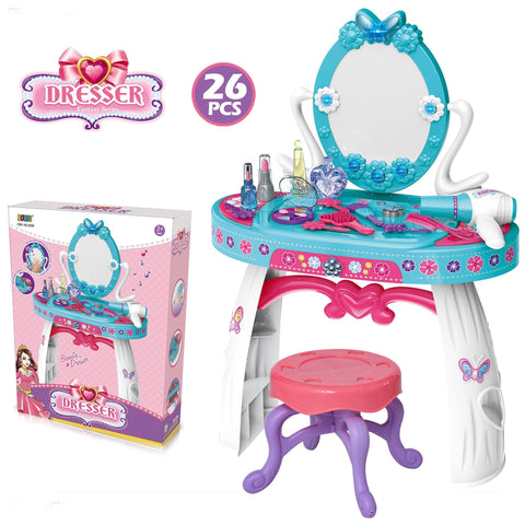 Rootz Children's Dressing Table - Blue - Plastic - 19.48 cm x 9.25 cm x 27.36 cm