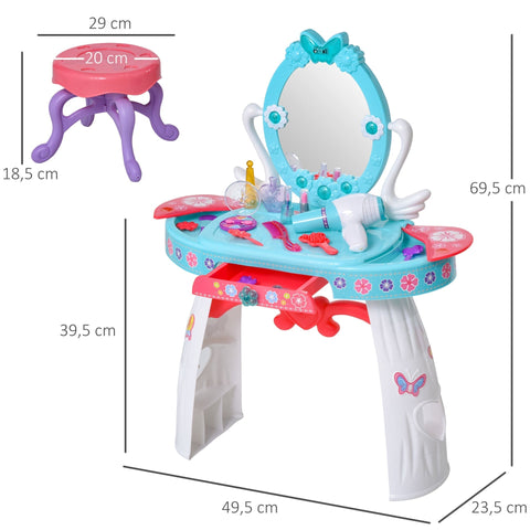 Rootz Children's Dressing Table - Blue - Plastic - 19.48 cm x 9.25 cm x 27.36 cm