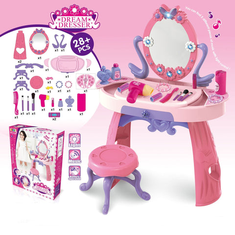 Rootz Children's Dressing Table - Pink - Plastic - 19.48 cm x 9.25 cm x 27.36 cm
