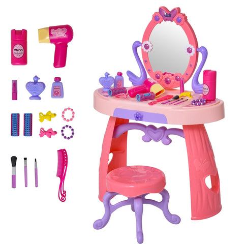 Rootz Children's Dressing Table - Pink - Plastic - 19.48 cm x 9.25 cm x 27.36 cm