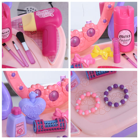 Rootz Children's Dressing Table - Pink - Plastic - 19.48 cm x 9.25 cm x 27.36 cm