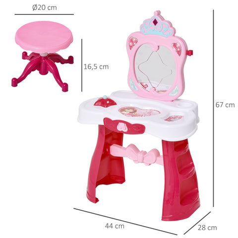 Rootz Kinder Kaptafel 2-Set - Roze, Wit - Pp - 17.32 cm x 11.02 cm x 26.37 cm