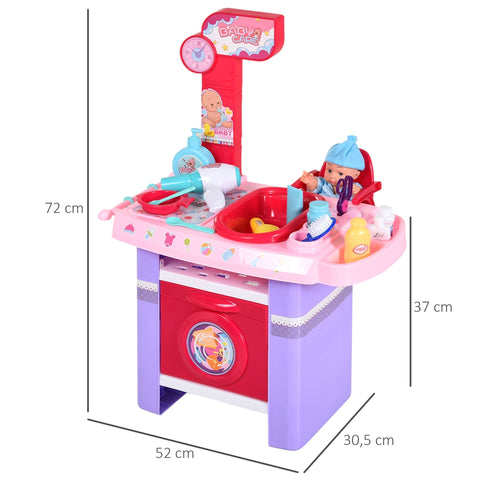 Rootz Doll Care Station - Roze - Pp, Abs - 20,47 cm x 12 cm x 28,34 cm