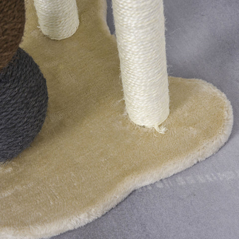 Rootz Scratching Post Cat - Beige - Chipboard, Plush, Sisal - 14.96 cm x 14.96 cm x 25.19 cm