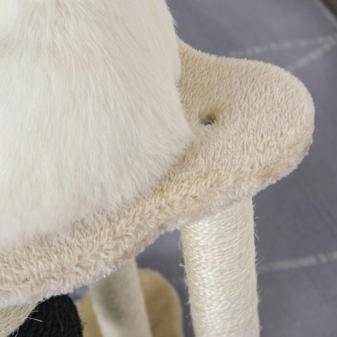 Rootz Scratching Post Cat - Beige - Chipboard, Plush, Sisal - 14.96 cm x 14.96 cm x 25.19 cm