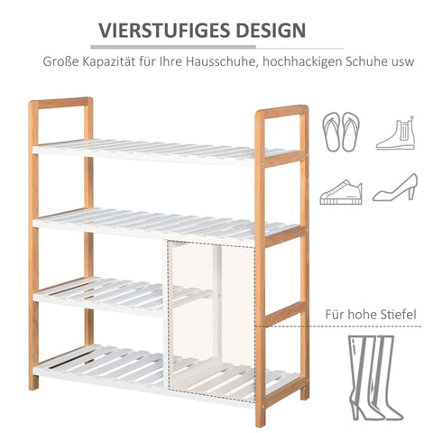Rootz Schoenenrek - Wit - Engineered Wood, Pinewood - 26,77 cm x 10,23 cm x 30,7 cm