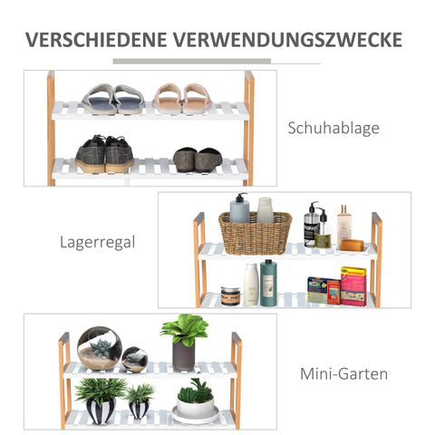 Rootz Schoenenrek - Wit - Engineered Wood, Pinewood - 26,77 cm x 10,23 cm x 30,7 cm