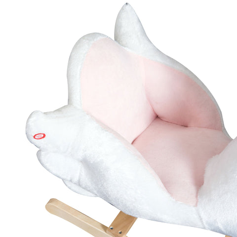 Rootz Rocking Animal Swan - Pink, White - Plush, Wood, Steel - 23.62 cm x 12.59 cm x 21.65 cm