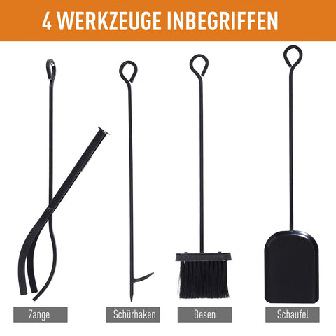 Rootz Firewood Stand With Fireplace Tools - Gold - Iron - 20.27 cm x 12.99 cm x 30.31 cm