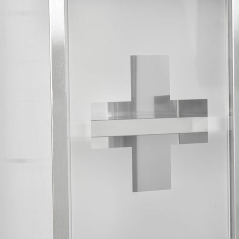 Rootz Medicine Cabinet - Silver - Stainless Steel, Glass - 7.87 cm x 4.72 cm x 22.83 cm