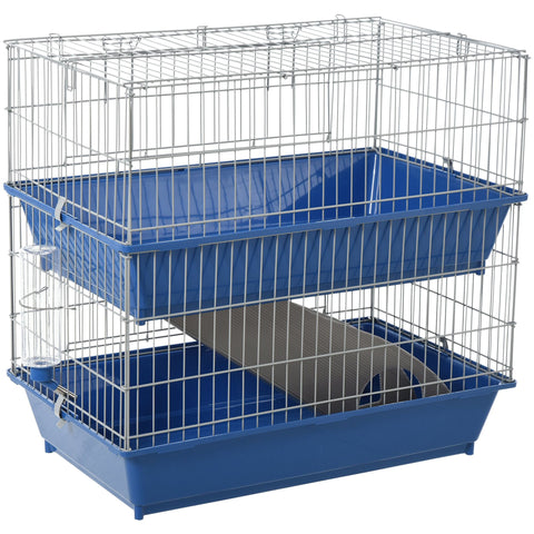 Rootz Small Animal Cage - Blue, Gray - Steel, Pp - 28.34 cm x 17.32 cm x 26.37 cm