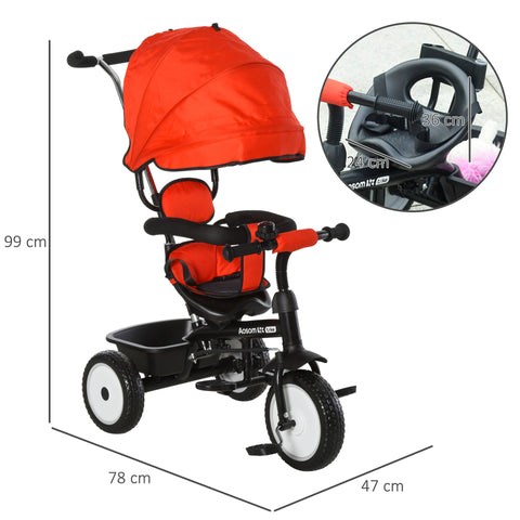 Rootz 2 in 1 Children's Tricycle - Red, Black - Metal, Plastic, Fabric - 30.7 cm x 18.5 cm x 38.97 cm