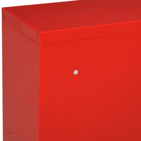 Rootz Medicine Cabinet - Red - Steel, Glass - 9.84 cm x 4.72 cm x 18.89 cm