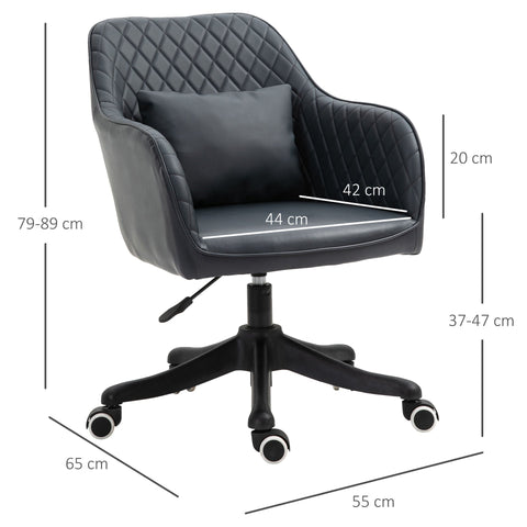 Rootz Massage Office Chair - Gray - Leather, Foam, Nylon - 21.65 cm x 25.59 cm x 31.1 cm