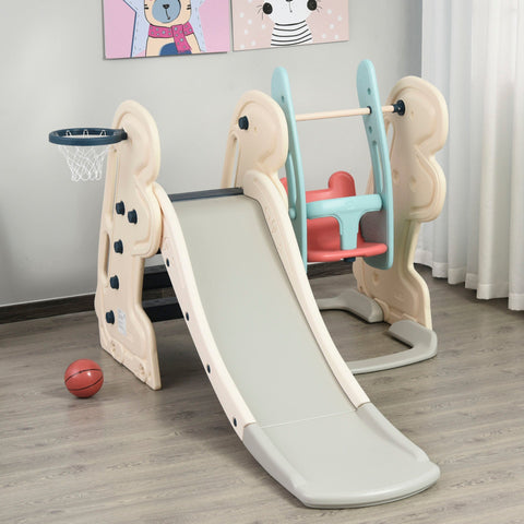 Rootz 3-in-1 glijspeelgoed voor kinderen - wit, blauw, grijs - HDPE - 86,61 cm x 62,99 cm x 47,24 cm