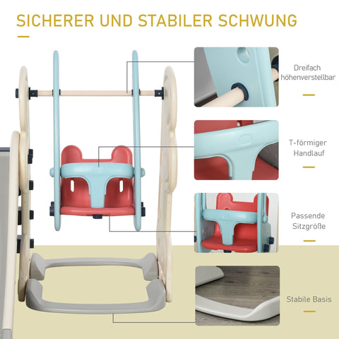 Rootz 3-in-1 glijspeelgoed voor kinderen - wit, blauw, grijs - HDPE - 86,61 cm x 62,99 cm x 47,24 cm