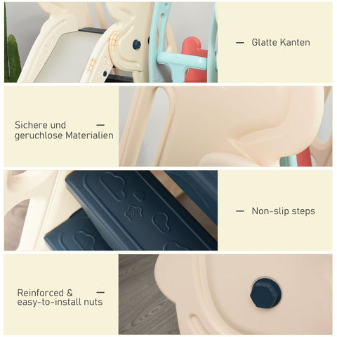 Rootz 3-in-1 glijspeelgoed voor kinderen - wit, blauw, grijs - HDPE - 86,61 cm x 62,99 cm x 47,24 cm