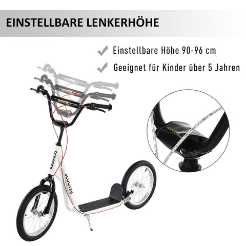 Rootz City Scooter - Wit - Staal, Aluminium, Rubber - 54,72 cm x 22,83 cm x 35,43 cm