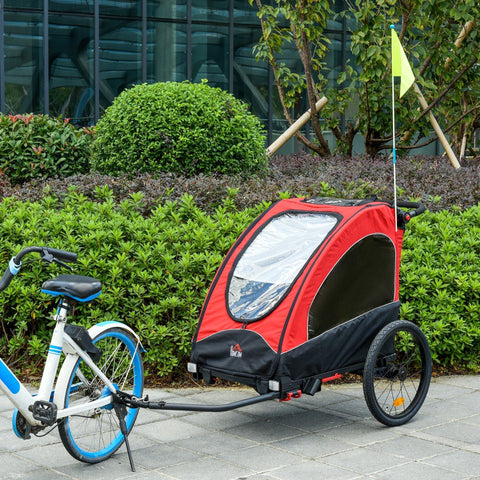 Rootz 3 in 1 Children's Trailer Jogger - Red, Black - Aluminium, Oxford, Rubber - 59.05 cm x 33.46 cm x 42.12 cm