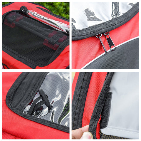 Rootz 3 in 1 Children's Trailer Jogger - Red, Black - Aluminium, Oxford, Rubber - 59.05 cm x 33.46 cm x 42.12 cm