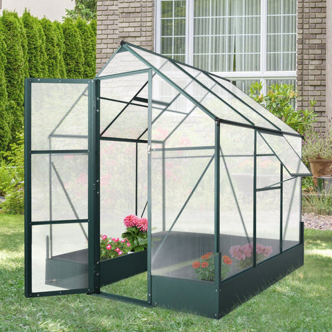 Rootz Greenhouse For The Garden - Transparent, Green - Pc, Aluminum - 74.8 cm x 74.8 cm x 86.61 cm