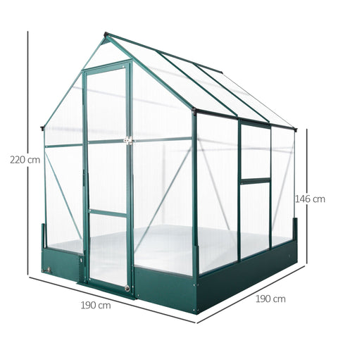 Rootz Greenhouse For The Garden - Transparent, Green - Pc, Aluminum - 74.8 cm x 74.8 cm x 86.61 cm