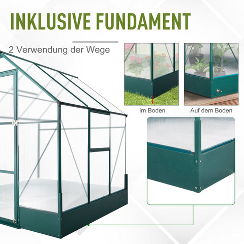 Rootz Greenhouse For The Garden - Transparent, Green - Pc, Aluminum - 74.8 cm x 74.8 cm x 86.61 cm