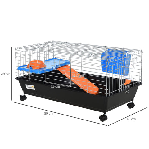 Rootz Small Animal Cage Rollable - Black - Steel, Pp, Nylon - 35.03 cm x 17.32 cm x 16.92 cm