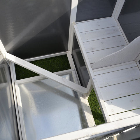 Rootz Hühnerstall – Grau, Weiß – Fichte – 62,99 cm x 29,52 cm x 31,49 cm