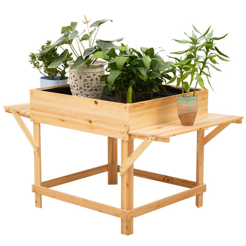 Rootz Hochbeet – Braun – Fichte, Stoff – 51,18 cm x 29,52 cm x 29,52 cm