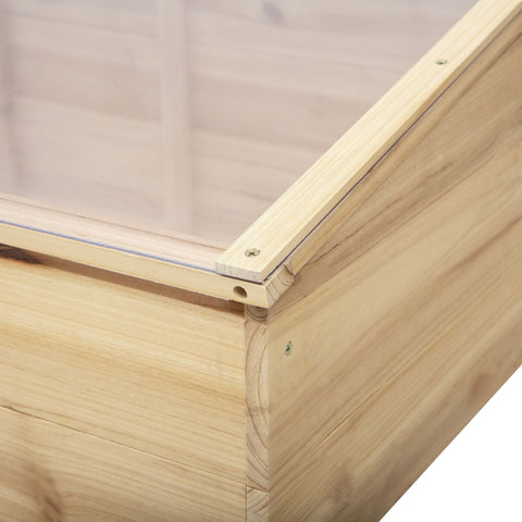 Rootz Gewächshaus-Frühbeet aus Holz – Natur – Holm, PC-Platte – 39,37 cm x 19,68 cm x 13,77 cm