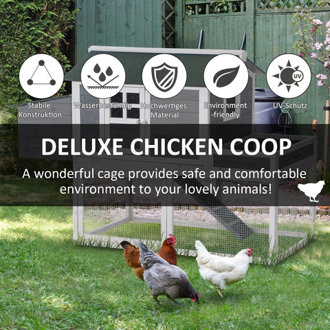 Rootz Kippenhok - Grijs - Hout, Metaal - 62,99 cm x 31,49 cm x 43,3 cm