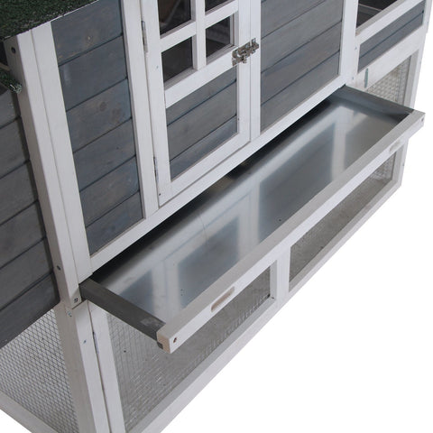 Rootz Kippenhok - Grijs - Hout, Metaal - 62,99 cm x 31,49 cm x 43,3 cm