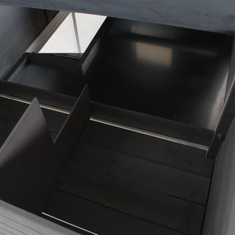 Rootz Kippenhok - Grijs - Hout, Metaal - 62,99 cm x 31,49 cm x 43,3 cm