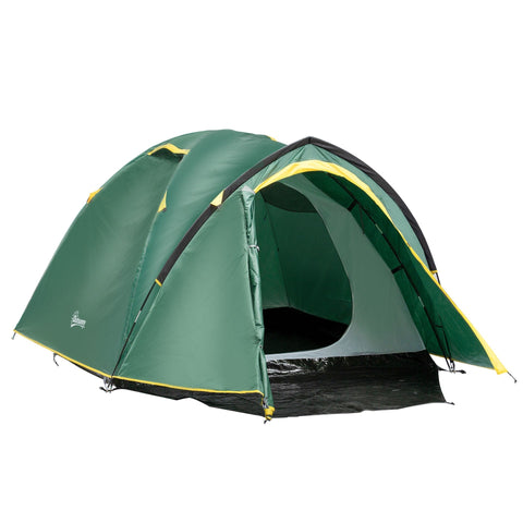 Rootz Camping Tent - Green, Yellow - Polyester, Pe, Fiberglass - 127.95 cm x 72.04 cm x 51.18 cm
