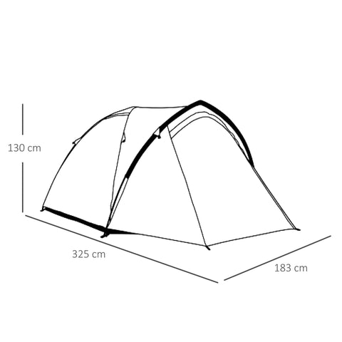 Rootz Camping Tent - Green, Yellow - Polyester, Pe, Fiberglass - 127.95 cm x 72.04 cm x 51.18 cm