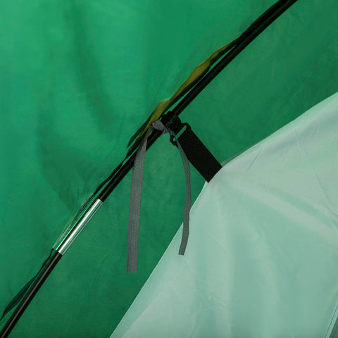 Rootz Camping Tent - Green, Yellow - Polyester, Pe, Fiberglass - 127.95 cm x 72.04 cm x 51.18 cm