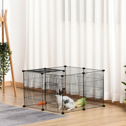 Rootz Small Animal Enclosure - Black - Metal - 41.33 cm x 27.55 cm x 17.71 cm