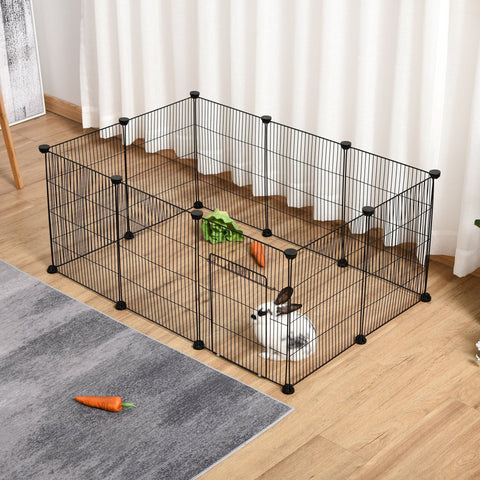 Rootz Small Animal Enclosure - Black - Metal - 41.33 cm x 27.55 cm x 17.71 cm