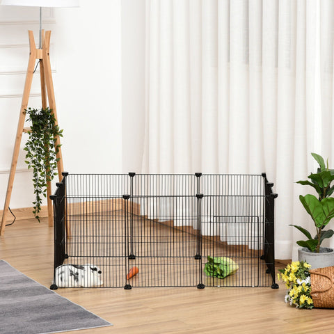 Rootz Small Animal Enclosure - Black - Metal - 41.33 cm x 27.55 cm x 17.71 cm