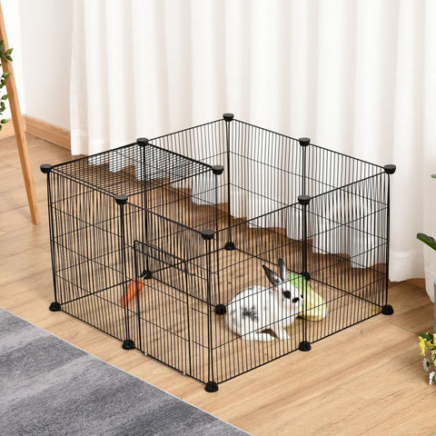 Rootz Small Animal Enclosure - Black - Metal - 41.33 cm x 27.55 cm x 17.71 cm