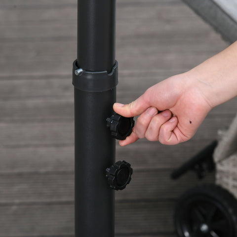 Rootz Sun Garden Ampelschirm – Kaffee – Stahl, Polyester – 1,18 cm x 1,18 cm x 0,98 cm