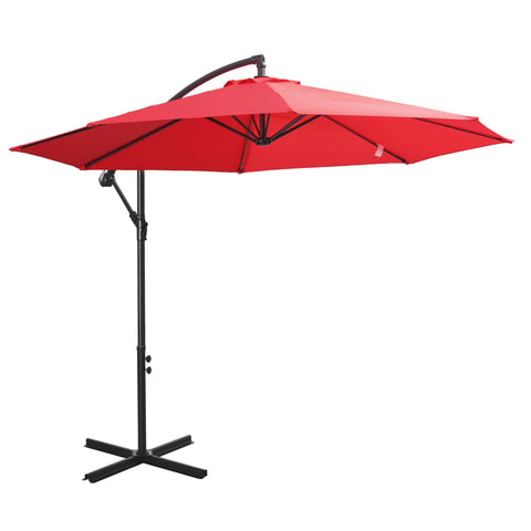 Rootz Sun Garden Cantilever Parasol - Rood - Staal, Polyester - 1,18 cm x 1,18 cm x 0,98 cm
