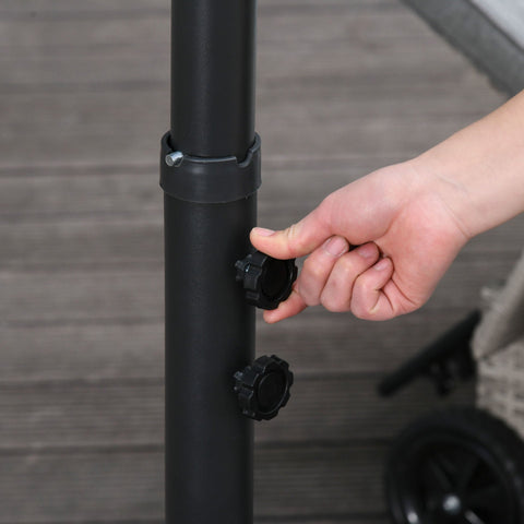 Rootz Sun Garden Cantilever Parasol - Rood - Staal, Polyester - 1,18 cm x 1,18 cm x 0,98 cm