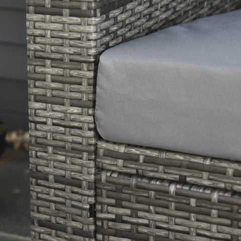 Rootz Poly Rattan Sofa - Gray - Metal, Pe, Polyester - 51.18 cm x 27.55 cm x 31.49 cm