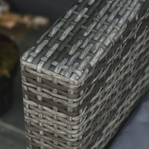 Rootz Poly Rattan Sofa - Gray - Metal, Pe, Polyester - 51.18 cm x 27.55 cm x 31.49 cm