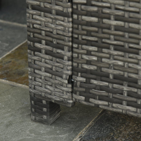 Rootz Poly Rattan Sofa - Gray - Metal, Pe, Polyester - 51.18 cm x 27.55 cm x 31.49 cm