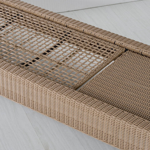 Rootz Rattan Lounger - Beige, Cream - Steel, Rattan, Polyester - 28.34 cm x 77.95 cm x 11.81 cm